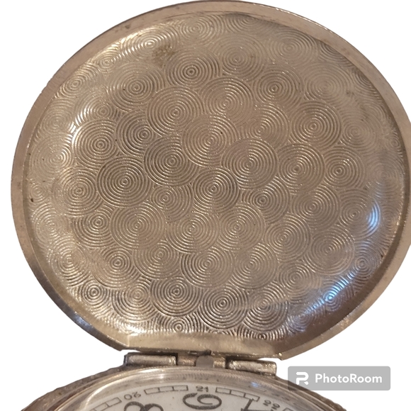 Pocket Watch, Collezio Brand Quartz Statue of Liberty Theme Silver Color EUC - Picture 6 of 8